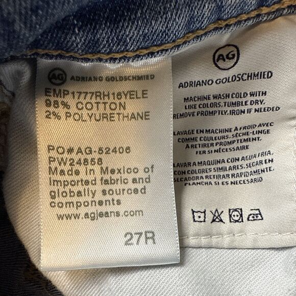 AG Adriano Goldschmied Women's 27R Medium Wash Raw Hem Skinny Jeans - Picture 6 of 9